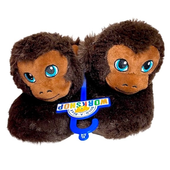 NWT Build A Bear Boys Monkey Slippers With Gripper Soles - Picture 6 of 14